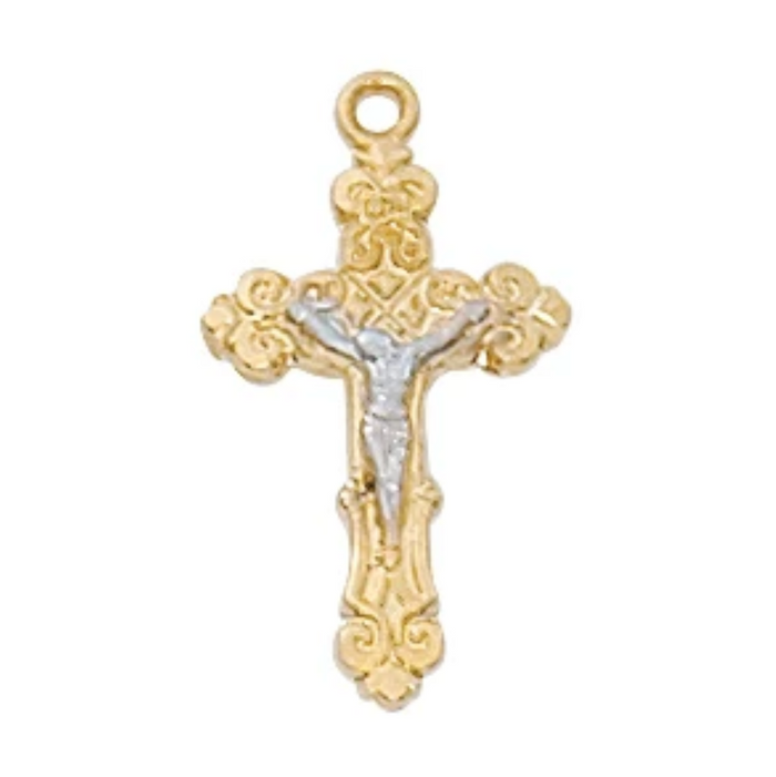 16-18" Two Tone Crucifix