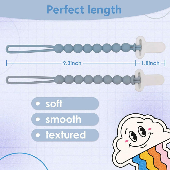4-Pack Silicone Pacifier Clips
