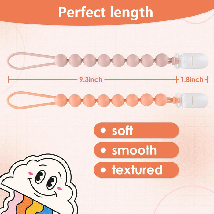 4-Pack Silicone Pacifier Clips
