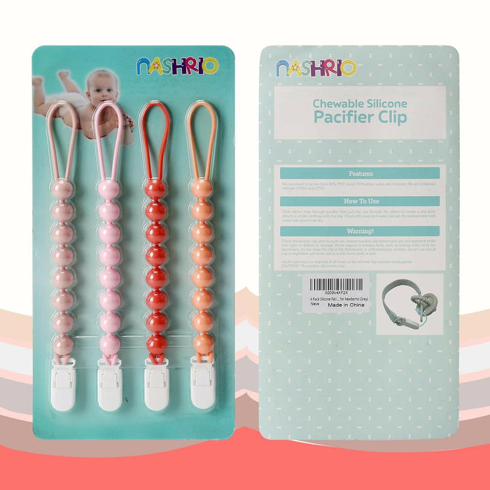 4-Pack Silicone Pacifier Clips