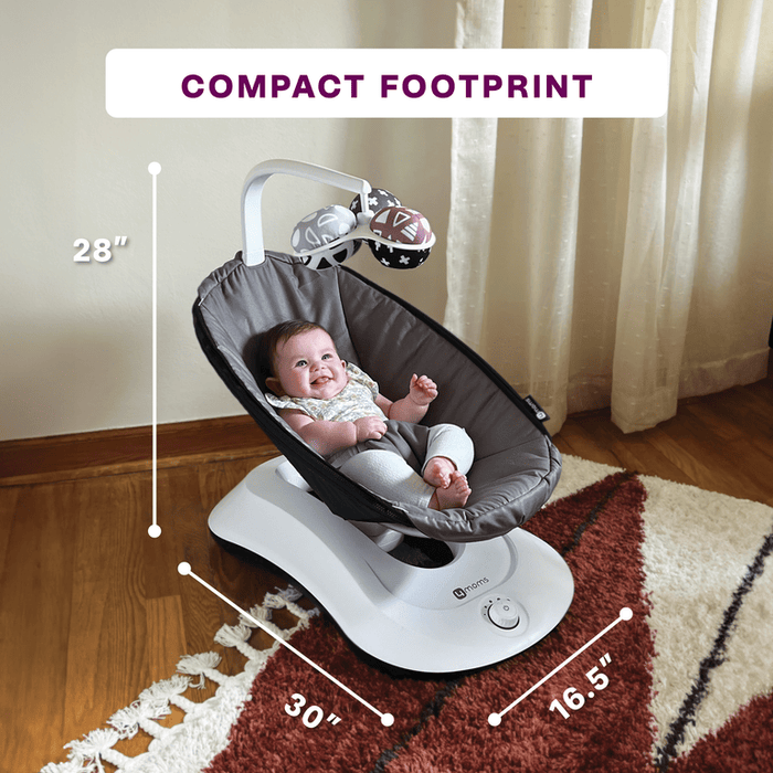 4moms RockaRoo 2.0 Baby Rocker with Front to Back Gliding Motion, Graphite