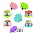 4pcs Stainless Steel Sauce Cups With Lids mixed color