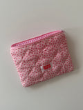 Pink bow makeup bag
