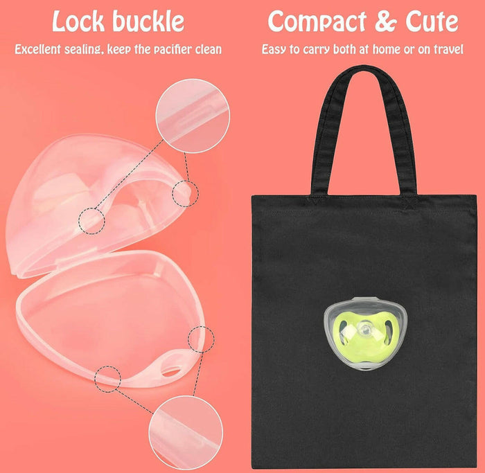 Accmor Pacifier Case, Pacifier Holder Case, Pacifier Container for Travel, BPA Free, Transparent, 2 Pack.