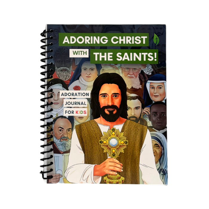 Jesus with saints in background book cover with white background