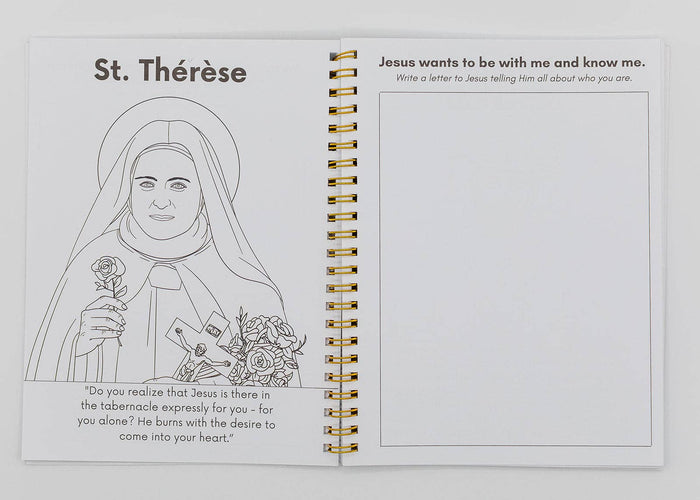 Saint Therese black and white coloring page