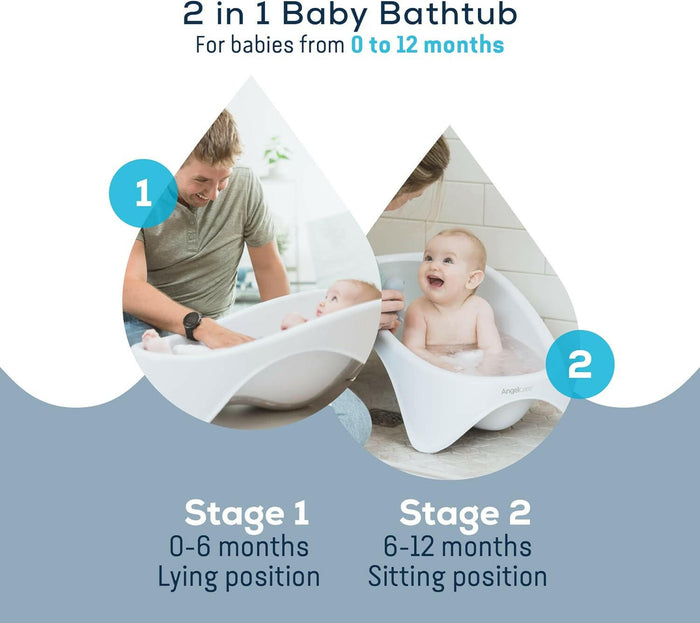Angelcare 2-in-1 Baby Bathtub with Integrated Soft-Touch Support