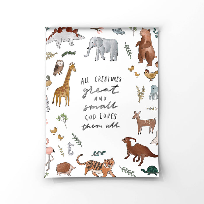 Animal Watercolor Art Print (8x10)