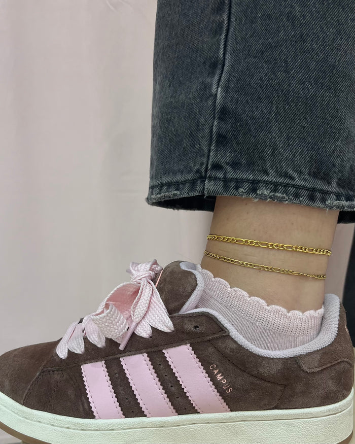 Anklet figaro - shell