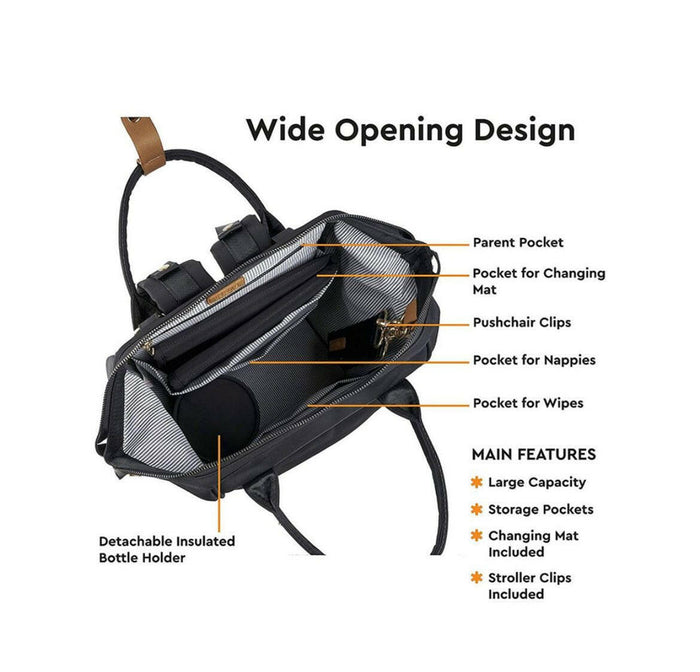 BabaBing - Mani Backpack Changing Bag - Black.