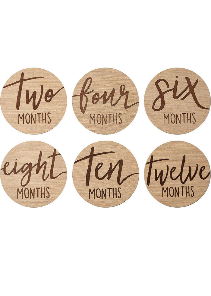 Baby Growth and Pregnancy Growth Cards, Wooden.