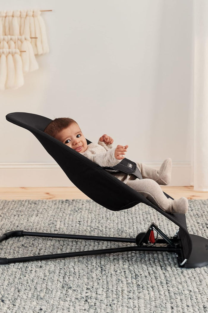 BabyBjorn Bouncer Balance Soft, Cotton, Black/Dark Gray