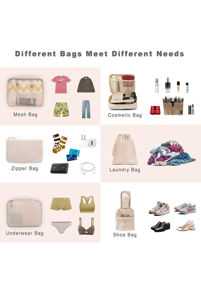 BAGAIL 8 Set Packing Cubes Luggage Packing Organizers for Travel Accessories.