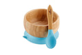 Bamboo Baby Suction Bowl and Spoon Set - Blue.