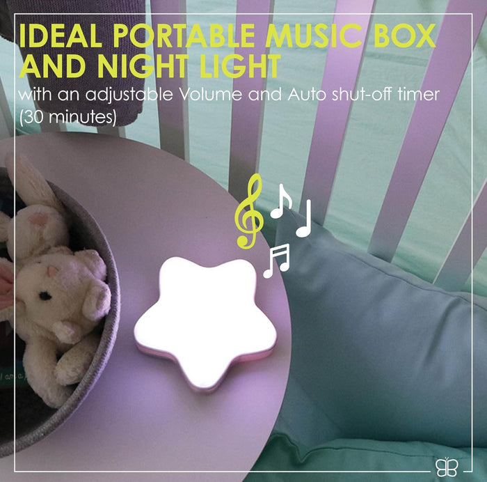 BBLUV Portable Music Box and Night Light (Star)