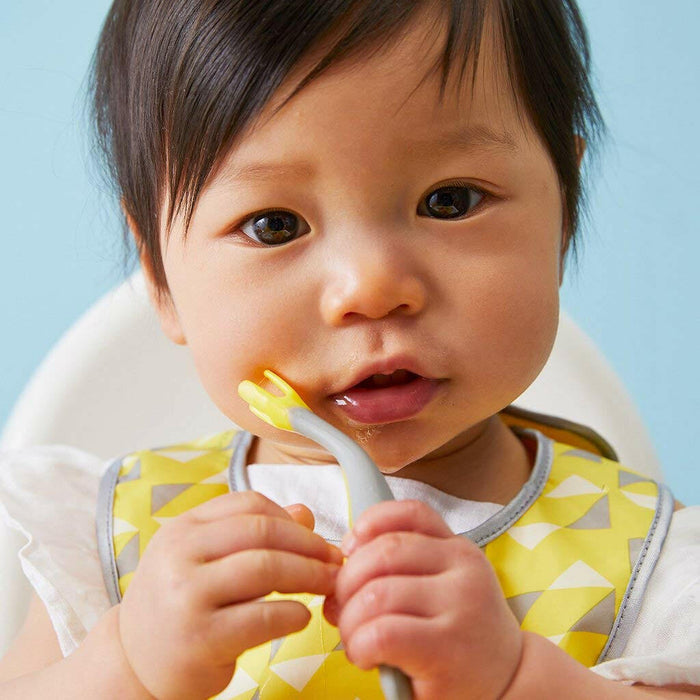 b.box Toddler Easy Grip Cutlery Set with Case - Lemon Sherbet.