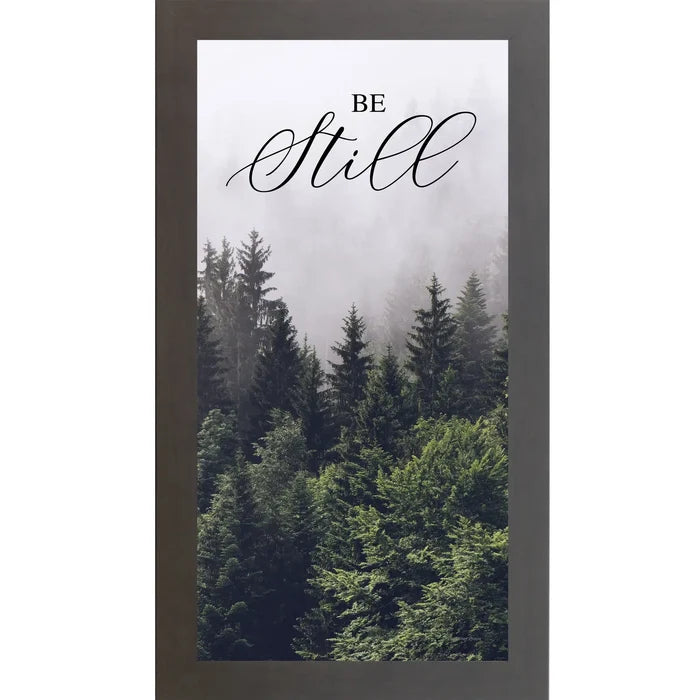 Be Still and Know That I Am God Green Forest Art Vertical
