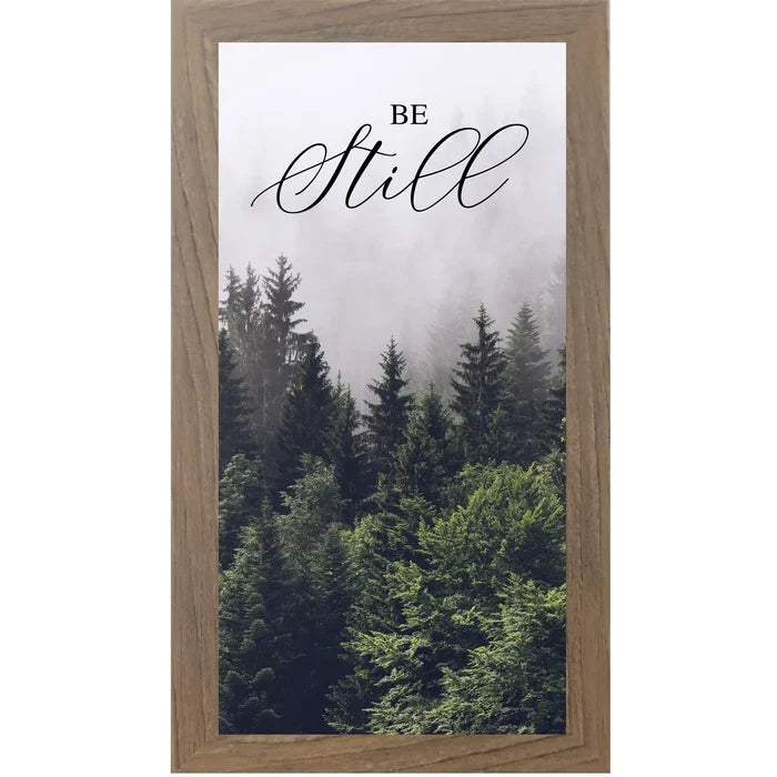Be Still and Know That I Am God Green Forest Art Vertical