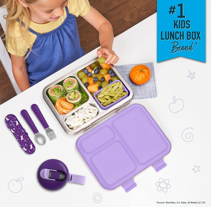 Bentgo Kids Stainless Steel Leak-Resistant Lunch Box 3 Compartments
