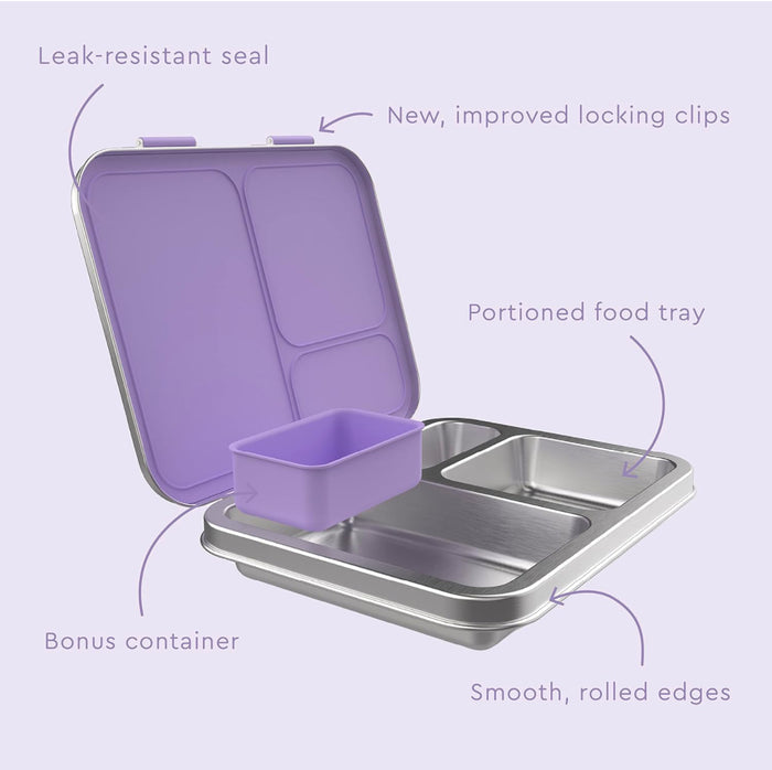 Bentgo Kids Stainless Steel Leak-Resistant Lunch Box 3 Compartments