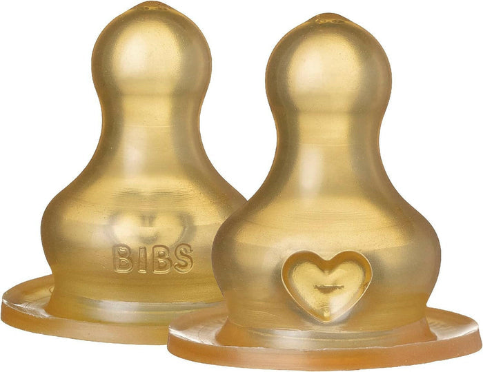 BIBS Baby Bottle Nipple Round Latex - Pack of 2