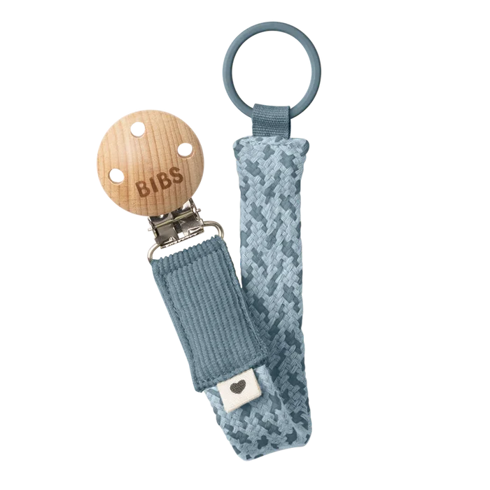 Bibs Pacifier Clip Petrol/Baby Blue.