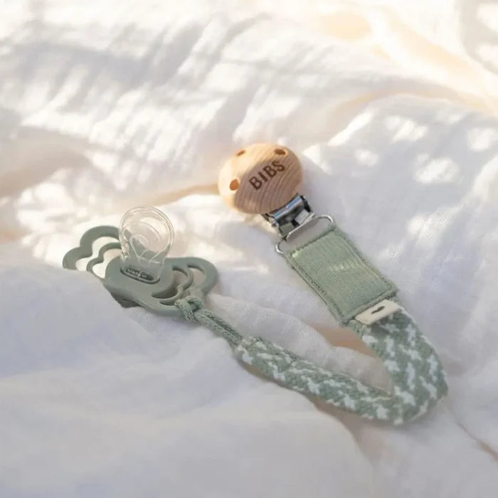 Bibs Pacifier Clip (Sage/Ivory)
