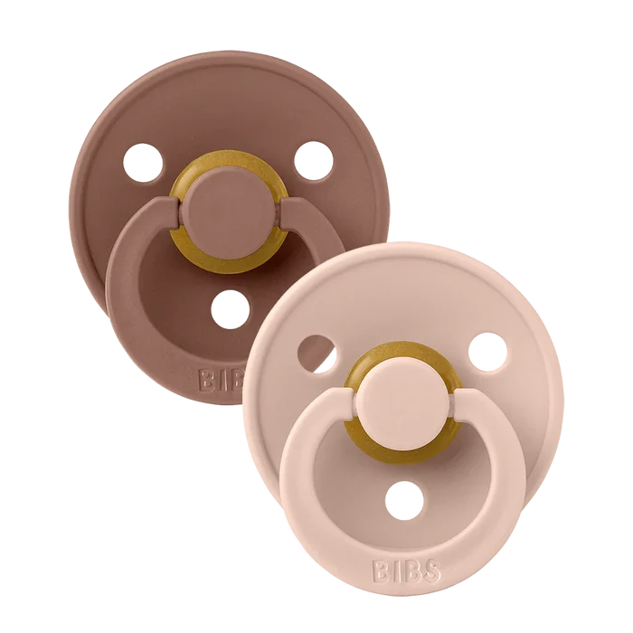 BIBS Pacifier Colour 2 Pack Latex Size 2 (Woodchuck/Blush)