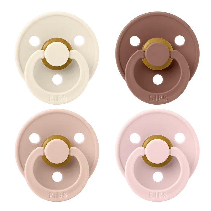 BIBS Round Pacifier Colour Latex - Size 2 (4 Pack)