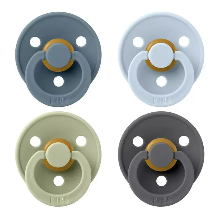 BIBS Round Pacifier Colour Latex - Size 2 (4 Pack)