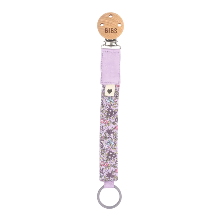 BIBS x LIBERTY Pacifier Clip, Chamomile Lawn Violet Sky