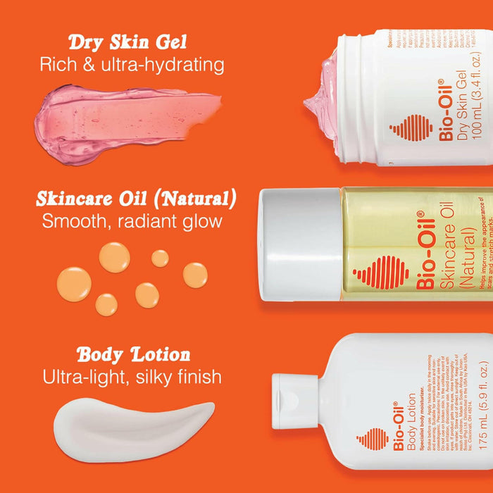 Bio-Oil Skincare Body Oil (Natural) Serum for Scars and Stretchmarks, Face and Body Moisturizer Hydrates Skin, with Organic Jojoba Oil and Vitamin E, For All Skin Types