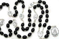 Black Seven Sorrows Rosary Chaplet with Wood Beads