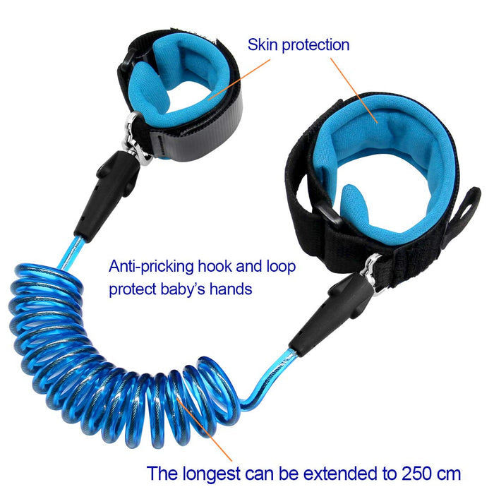 Blisstime Anti Lost Wrist Link Safety Wrist Link for Toddlers, Babies & Kids, Blue, 92 inches