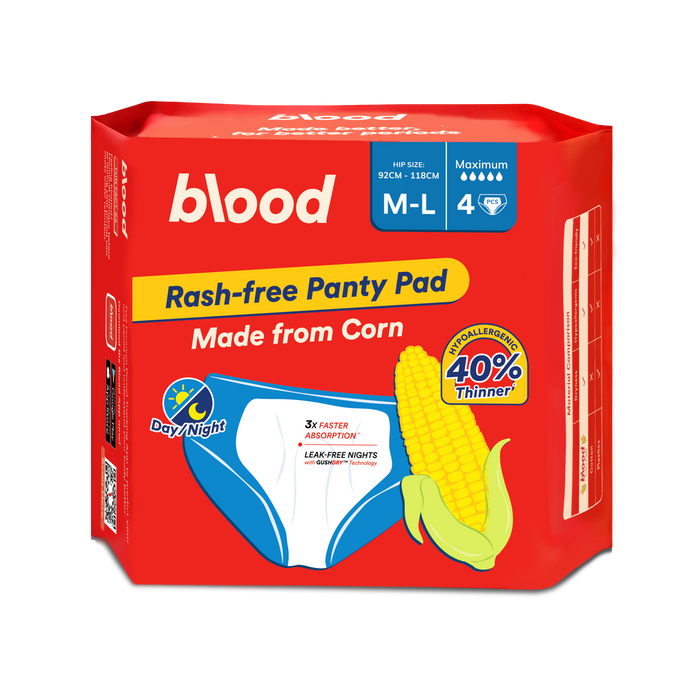 Blood Overnight Panty Pad, 50cm, M-L, 4pcs