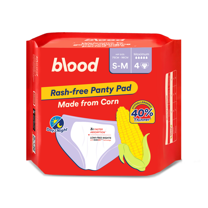 Blood Overnight Panty Pad, 50cm, S-M, 4pcs