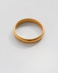 Bold ribbed bangle bracelet