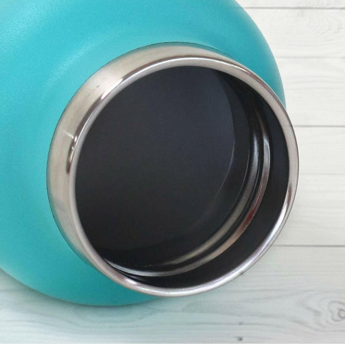 Bonjour Sip Box Premium Stainless Steel Insulated Water Bottle with Straw Lid and Handle Cap.