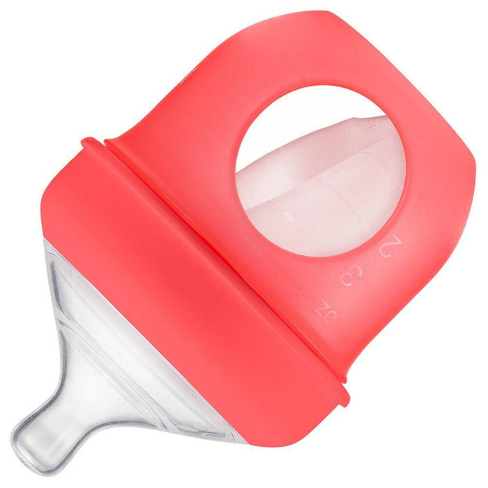 Boon NURSH Reusable Silicone Pouch Bottles, 4oz, orange.
