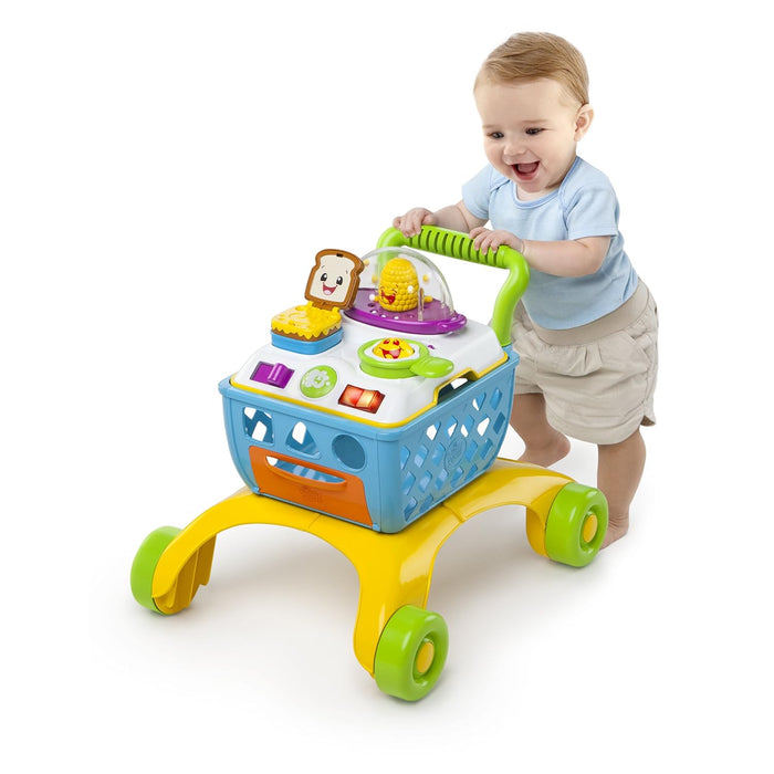 Bright Starts Giggling Gourmet 4-in-1 Shop ‘n Cook Walker Shopping Cart Push Toy