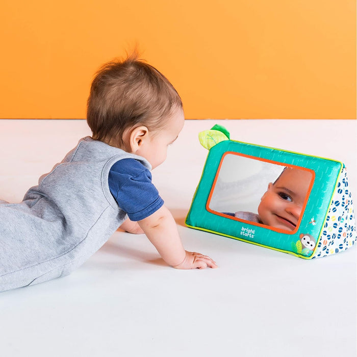 Bright Starts Sit and See Safari Floor Mirror Tummy Time Activity Toy, Ages Newborn+