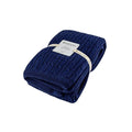 Bumble & Bird Knitted Blanket With Sherpa Back (Blue)