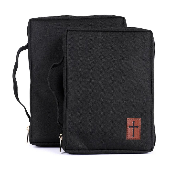 Canvas Bible Cover - Cross Patch - M