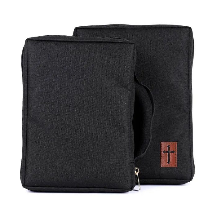 Canvas Bible Cover - Cross Patch - M