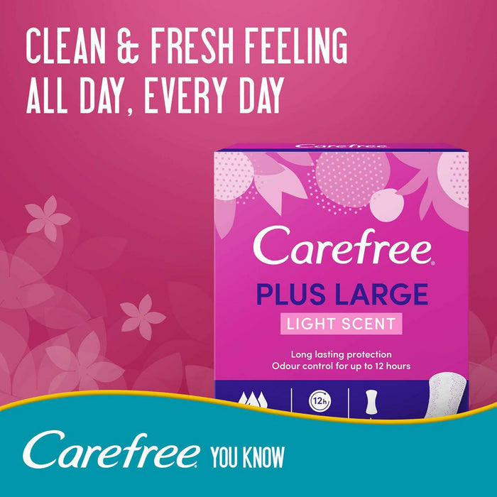 Carefree Daily Panty Liners, Plus Large, Light Scent, 48pcs