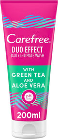 Carefree Duo Effect Daily Intimate Wash with Green Tea and Aloe Vera, 200ml
