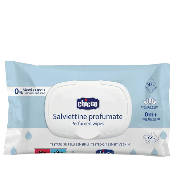 Chicco Perfume Wipes With Flip Cover (Pack of 72)