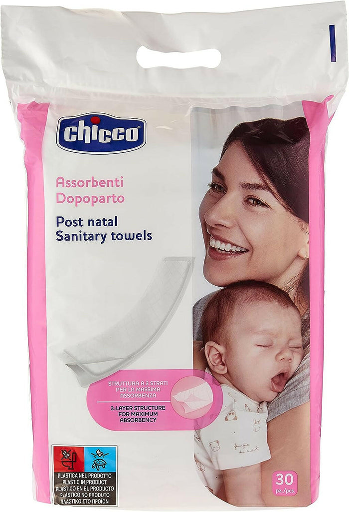 Chicco Postpartum 3 Layers Sanitary Towels - 30 Pcs.
