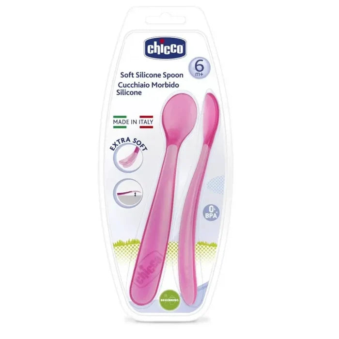 Chicco Soft Silicone Spoon Bi-Pack (6M+)