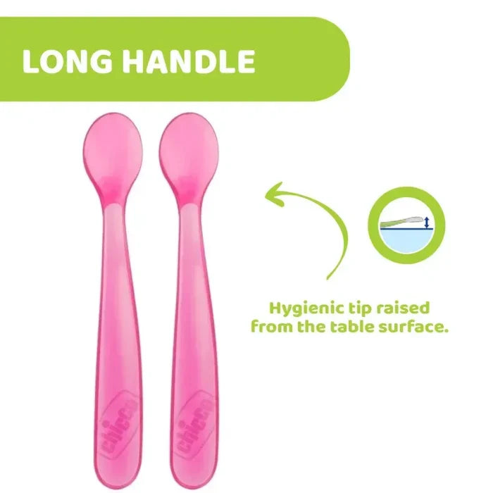 Chicco Soft Silicone Spoon Bi-Pack (6M+)